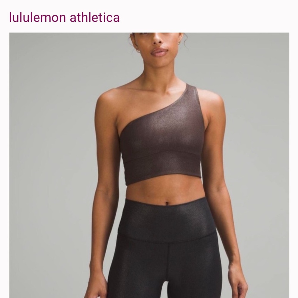 lululemon athletica One-Shoulder Top in Dark Brown